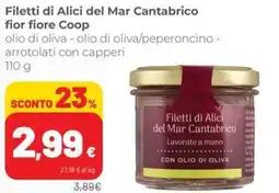 Coop Filetti di Alici del Mar Cantabrico fior fiore Coop offerta