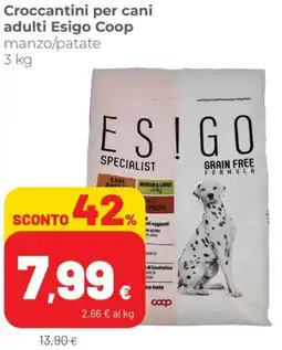 Coop Croccantini per cani adulti Esigo Coop offerta