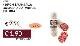 Prezzemolo e Vitale Negroni salame alla cacciatora dop mini circa offerta