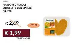 Prezzemolo e Vitale Amadori ortaiole cotolette con spinaci offerta