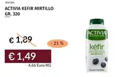 Prezzemolo e Vitale Activia kefir mirtillo offerta