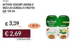 Prezzemolo e Vitale Activia yogurt avena e noci ai cereali e frutta offerta