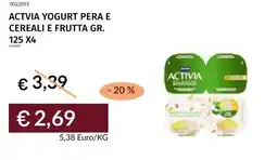 Prezzemolo e Vitale Actvia yogurt pera e cereali e frutta offerta