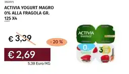 Prezzemolo e Vitale Activia yogurt magro 0% alla fragola offerta