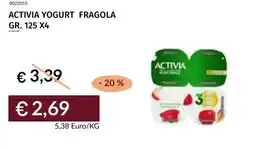 Prezzemolo e Vitale Activia yogurt fragola offerta