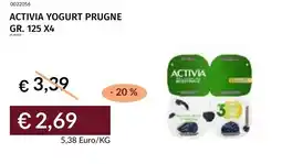 Prezzemolo e Vitale Activia yogurt prugne offerta