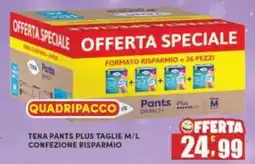 Maury's TENA pants plus taglie m/l confezione risparmio offerta