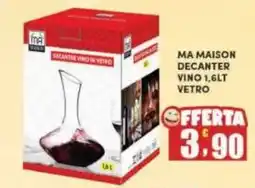 Maury's Ma maison decanter vino vetro offerta