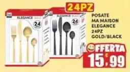 Maury's Posate ma maison elegance 24pz gold/black offerta