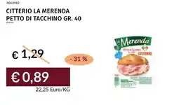 Prezzemolo e Vitale Citterio la merenda petto di tacchino offerta