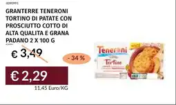 Prezzemolo e Vitale Granterre teneroni tortino di patate con prosciutto cotto di alta qualita e grana padano offerta