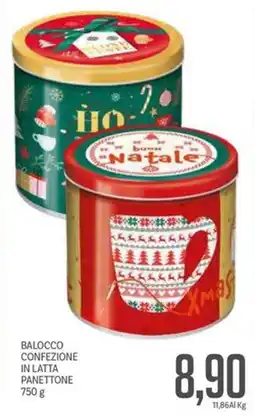 Supermercati Piccolo Balocco confezione in latta panettone offerta