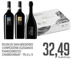 Supermercati Piccolo Feudi di san gregorio confezione elegance fiano/greco/ chardonnay offerta