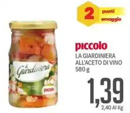 Supermercati Piccolo Piccolo la giardiniera all'aceto di vino offerta