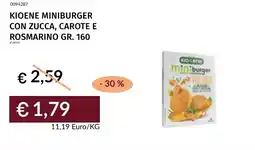 Prezzemolo e Vitale Kioene miniburger con zucca, carote e rosmarino offerta