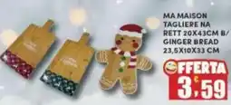 Maury's MA MAISON tagliere na rett 20x43cm B/ ginger bread 23,5x10x33 cm offerta