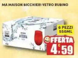Maury's MA MAISON bicchieri vetro rubino offerta