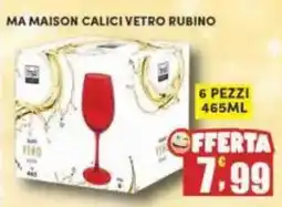 Maury's MA MAISON calici vetro rubino offerta