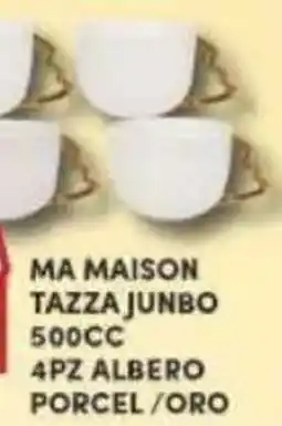 Maury's MA MAISON tazza junbo 500cc 4pz albero porcel/oro offerta