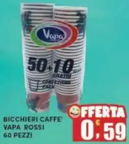Maury's Bicchieri caffe vapa rossi offerta