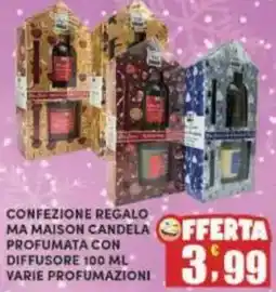 Maury's Confezione regalo ma maison candela profumata con diffusore offerta