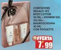 Maury's Confezione regalo 3pz body lotion + shower gel + bagnoschiuma con pochette offerta