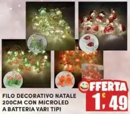Maury's Filo decorativo natale 200cm con microled a batteria offerta