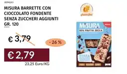 Prezzemolo e Vitale Misura barrette con cioccolato fondente senza zuccheri aggiunti offerta