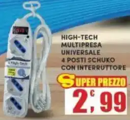 Maury's High-tech multipresa universale 4 posti schuko con interruttore offerta