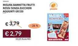 Prezzemolo e Vitale Misura barretta frutti rossi senza zuccheri aggiunti offerta