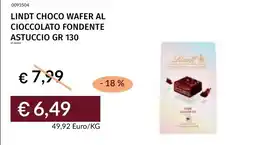 Prezzemolo e Vitale Lindt choco wafer al cioccolato fondente astuccio offerta