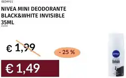 Prezzemolo e Vitale Nivea mini deodorante black&white invisible offerta