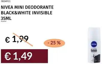 Prezzemolo e Vitale Nivea mini deodorante black&white invisible offerta