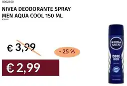 Prezzemolo e Vitale Nivea deodorante spray men aqua cool offerta