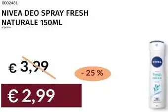 Prezzemolo e Vitale Nivea deo spray fresh naturale offerta