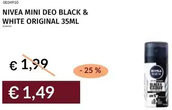 Prezzemolo e Vitale Nivea mini deo black & white original offerta