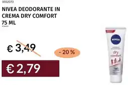 Prezzemolo e Vitale Nivea deodorante in crema dry comfort offerta