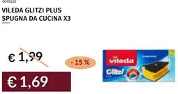 Prezzemolo e Vitale Vileda glitzi plus spugna da cucina x3 offerta