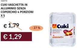 Prezzemolo e Vitale Cuki vaschetta in alluminio senza coperchio 4 porzioni x 5 offerta