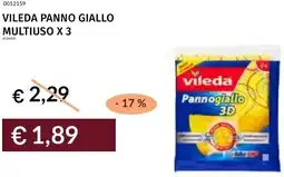 Prezzemolo e Vitale Vileda panno giallo multiuso x3 offerta