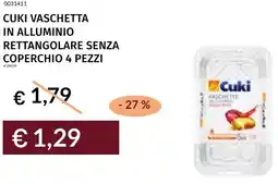 Prezzemolo e Vitale Cuki vaschetta in alluminio rettangolare senza coperchio 4 pezzi offerta