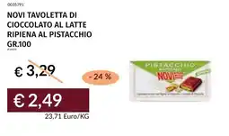 Prezzemolo e Vitale Novi tavoletta di cioccolato al latte ripiena al pistacchio offerta