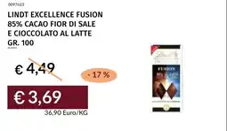 Prezzemolo e Vitale Lindt excellence fusion 85% cacao fior di sale e cioccolato al latte offerta