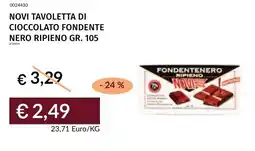 Prezzemolo e Vitale Novi tavoletta di cioccolato fondente nero ripieno offerta