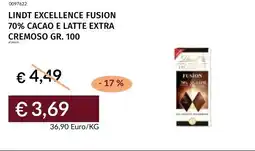 Prezzemolo e Vitale Lindt excellence fusion 70% cacao e latte extra cremoso offerta