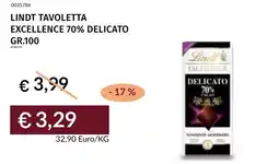 Prezzemolo e Vitale Lindt tavoletta excellence 70% delicato offerta