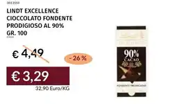 Prezzemolo e Vitale Lindt excellence cioccolato fondente prodigioso al 90% offerta