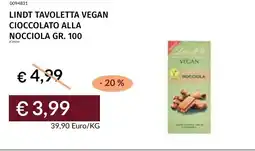 Prezzemolo e Vitale Lindt tavoletta vegan cioccolato alla nocciola offerta