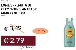 Prezzemolo e Vitale Lome spremuta di clementine, ananas e mango offerta