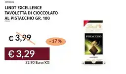 Prezzemolo e Vitale Lindt excellence tavoletta di cioccolato al pistacchio offerta